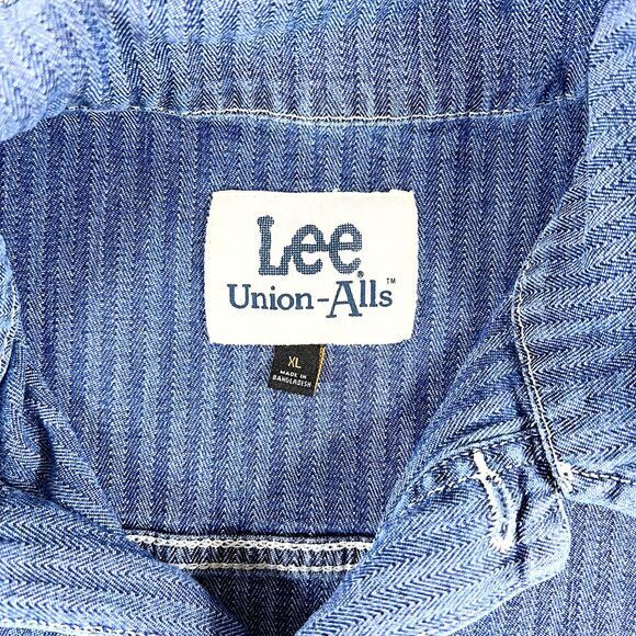 Lee Union Alls  Romper Womens Striped Denim Shortalls One Piece‎ Short Sleeve XL - Picture 3 of 13